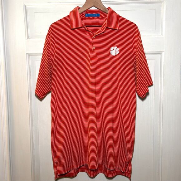 Southern Tide Clemson University Tigers Orange Polo Club Shirt Men L Performance - Picture 6 of 10